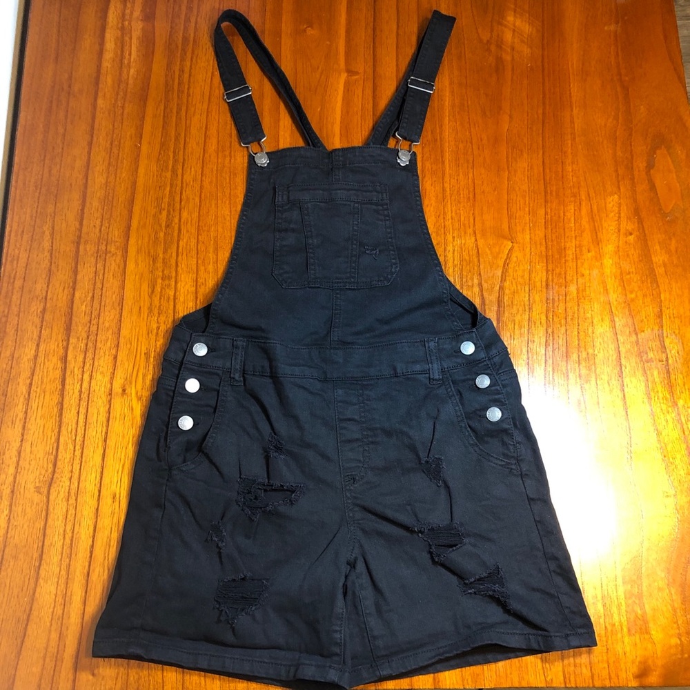 Maurices distressed jean overalls